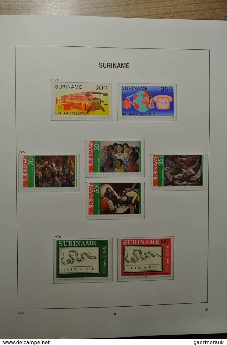 24150 Surinam: 1873-2000. Mostly MNH collection Surinam 1872-2000 in 2 Davo albums. Collection is till 194