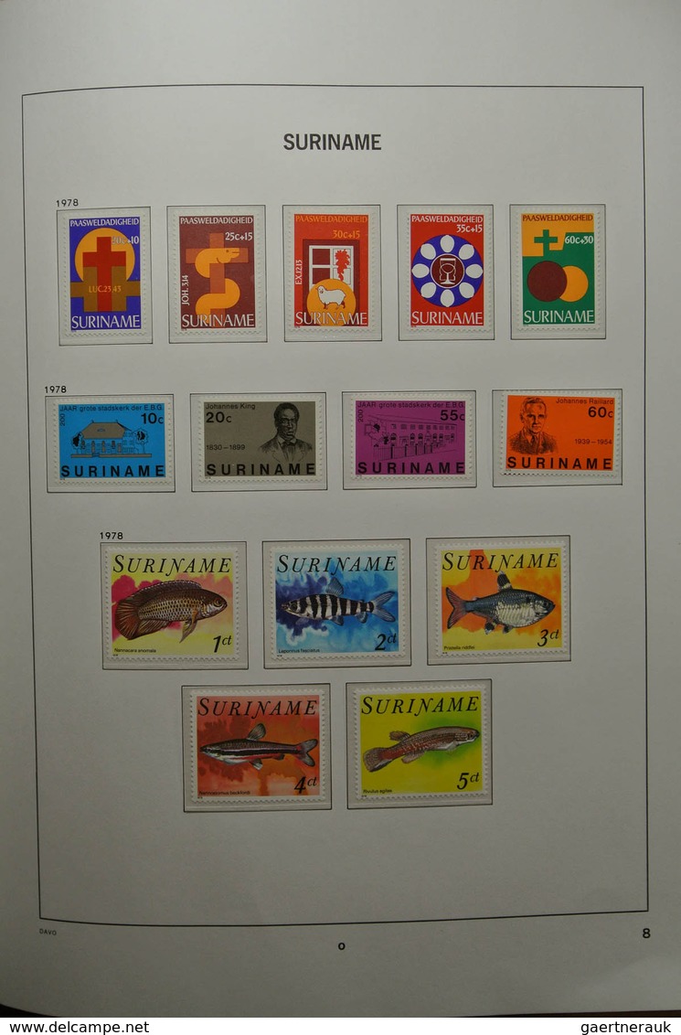 24150 Surinam: 1873-2000. Mostly MNH collection Surinam 1872-2000 in 2 Davo albums. Collection is till 194