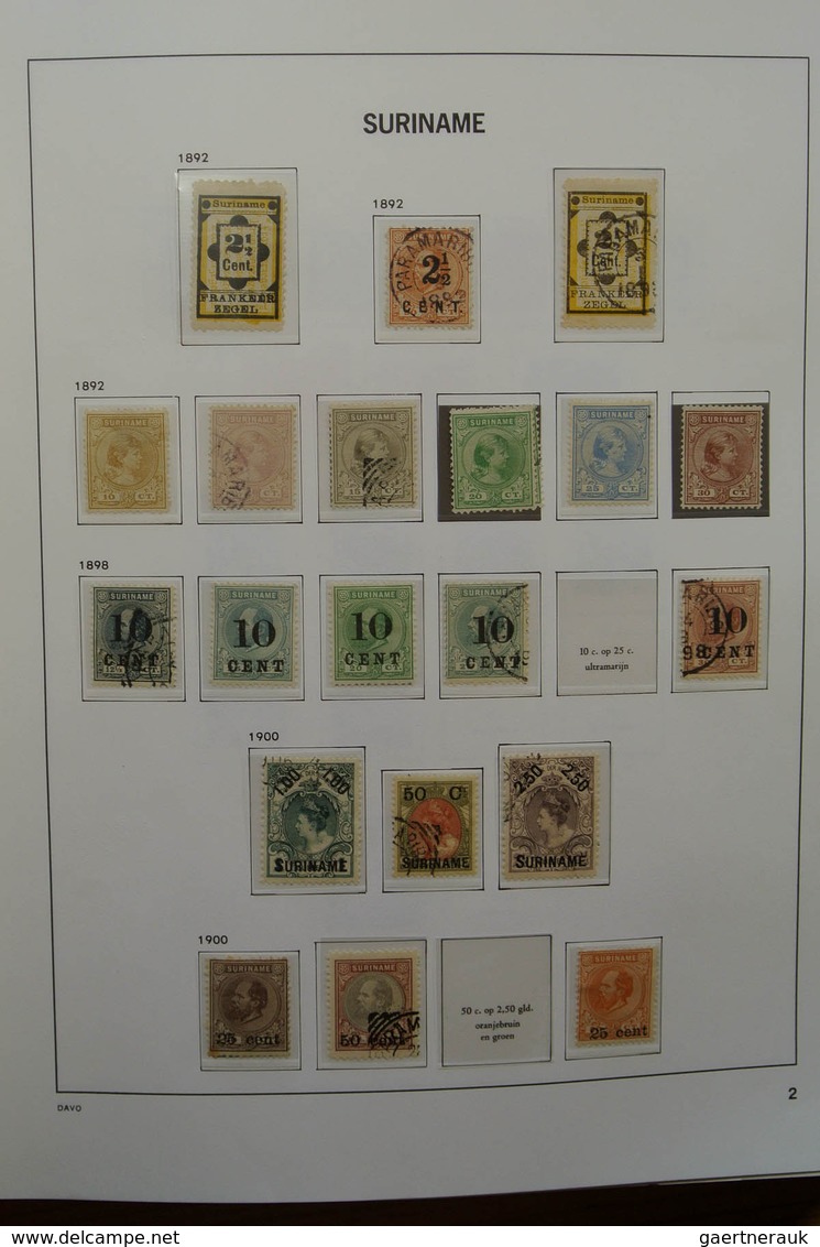 24151 Surinam: 1873-1975. Nicely Filled, MNH, Mint Hinged And Used Collection Surinam In Davo Luxe Album. - Surinam ... - 1975