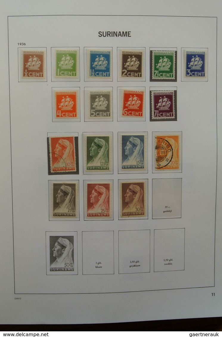 24151 Surinam: 1873-1975. Nicely Filled, MNH, Mint Hinged And Used Collection Surinam In Davo Luxe Album. - Surinam ... - 1975