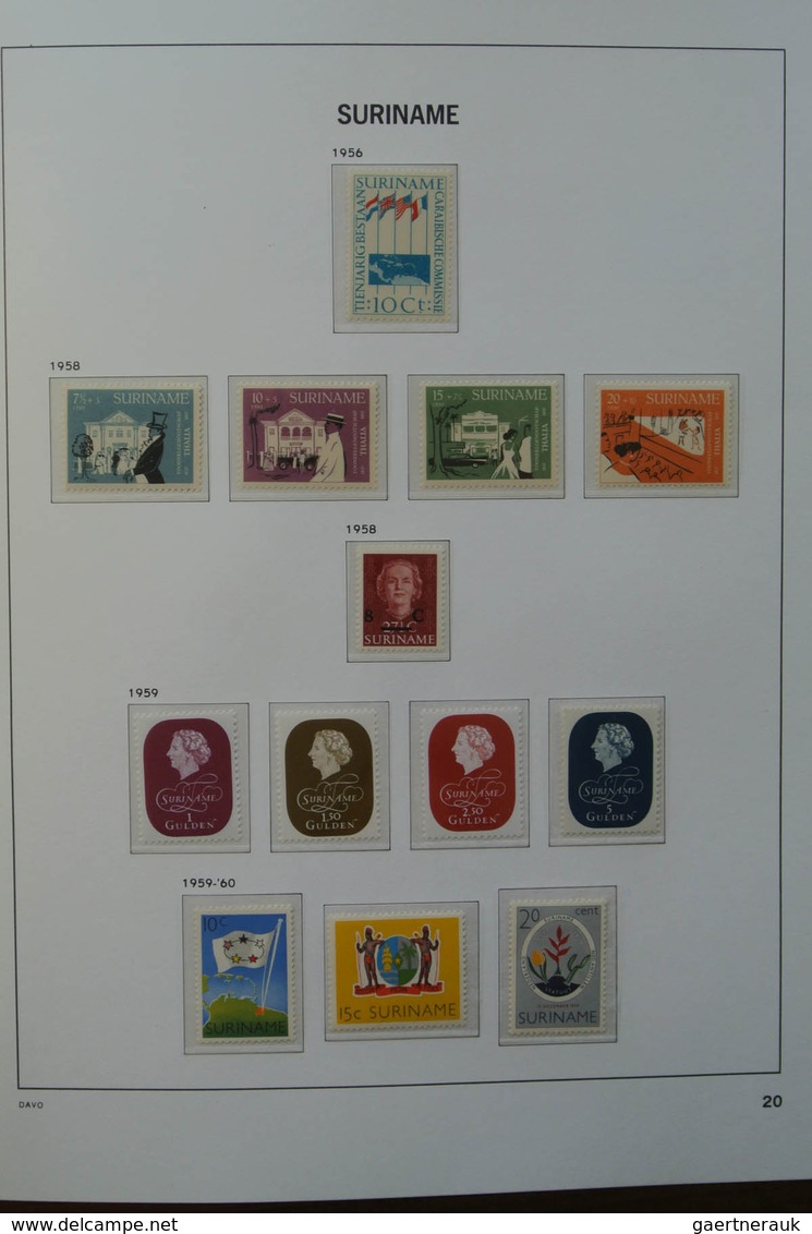 24152 Surinam: 1927-1975. MNH and mint hinged, almost complete collection Surinam 1927-1975 in Davo luxe a