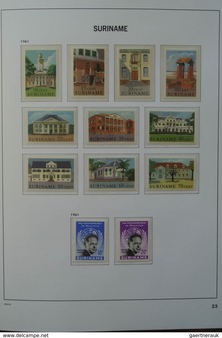 24152 Surinam: 1927-1975. MNH and mint hinged, almost complete collection Surinam 1927-1975 in Davo luxe a