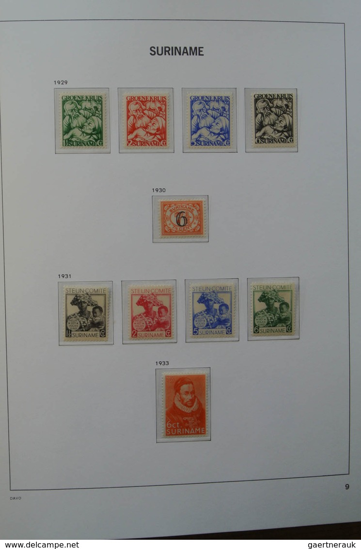 24152 Surinam: 1927-1975. MNH and mint hinged, almost complete collection Surinam 1927-1975 in Davo luxe a