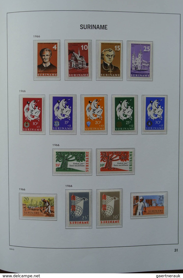 24152 Surinam: 1927-1975. MNH and mint hinged, almost complete collection Surinam 1927-1975 in Davo luxe a