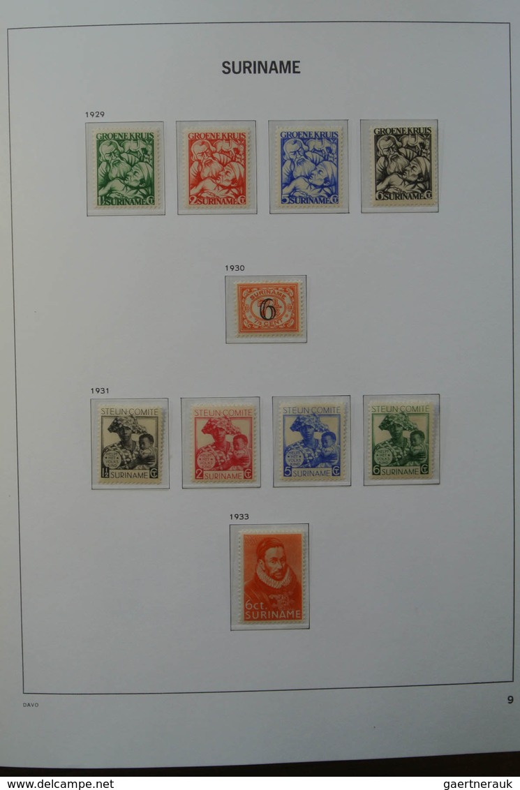 24152 Surinam: 1927-1975. MNH and mint hinged, almost complete collection Surinam 1927-1975 in Davo luxe a