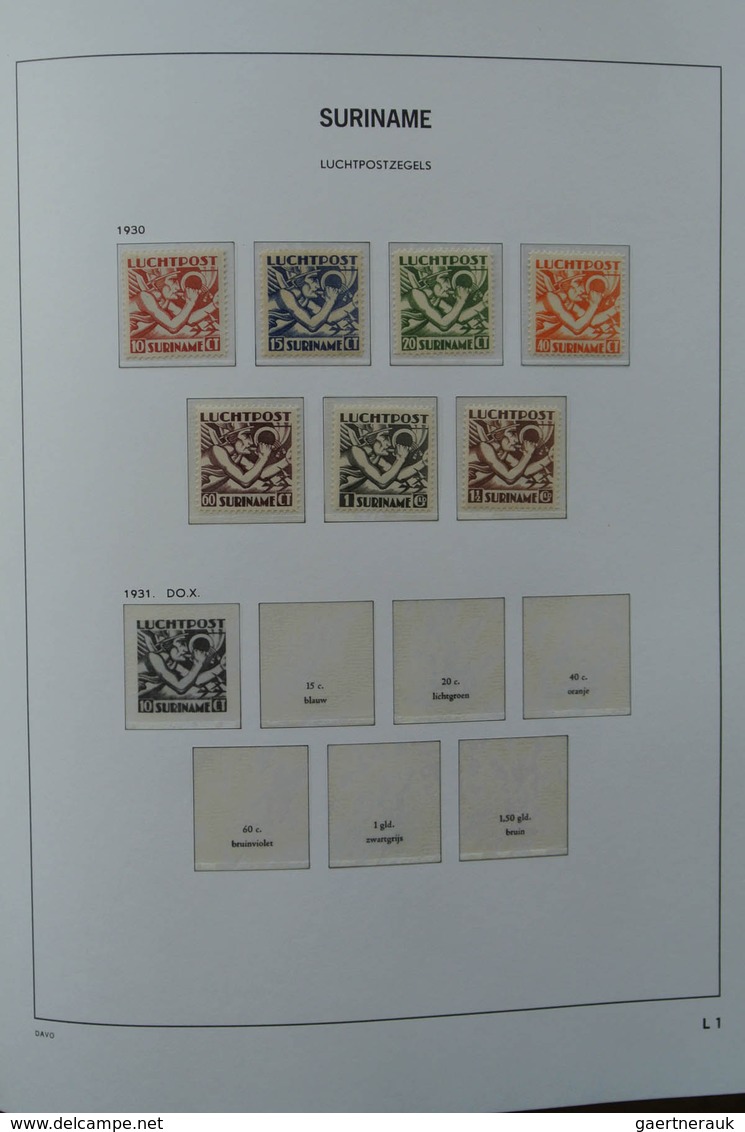 24152 Surinam: 1927-1975. MNH and mint hinged, almost complete collection Surinam 1927-1975 in Davo luxe a