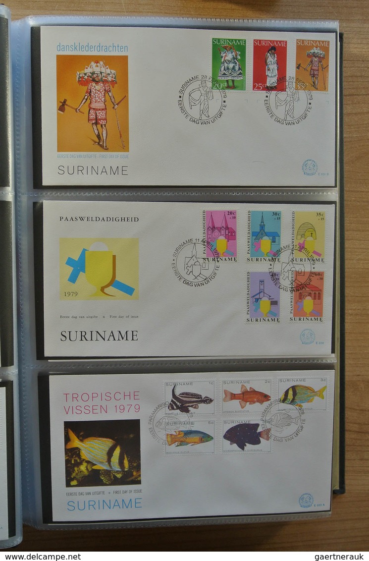 24155 Surinam: 1975-2005. With the exception of only a few FDC's a complete collection unaddressed FDC's o