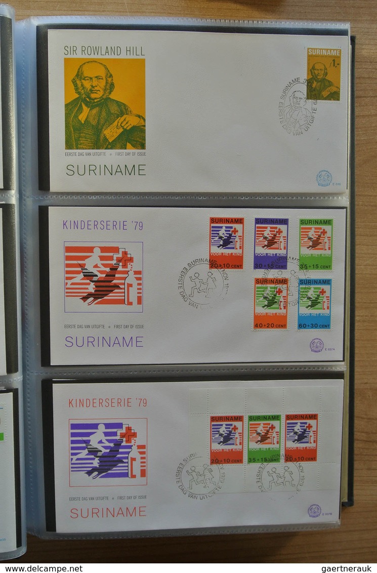 24155 Surinam: 1975-2005. With the exception of only a few FDC's a complete collection unaddressed FDC's o