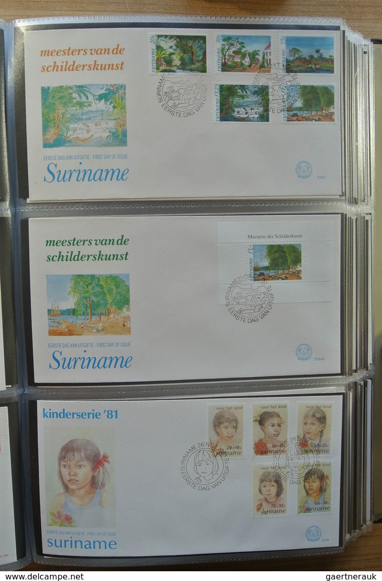 24155 Surinam: 1975-2005. With the exception of only a few FDC's a complete collection unaddressed FDC's o