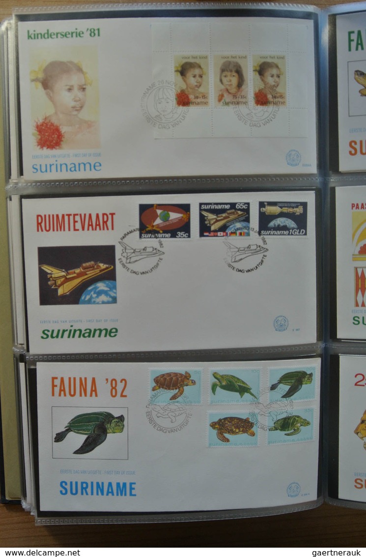 24155 Surinam: 1975-2005. With the exception of only a few FDC's a complete collection unaddressed FDC's o