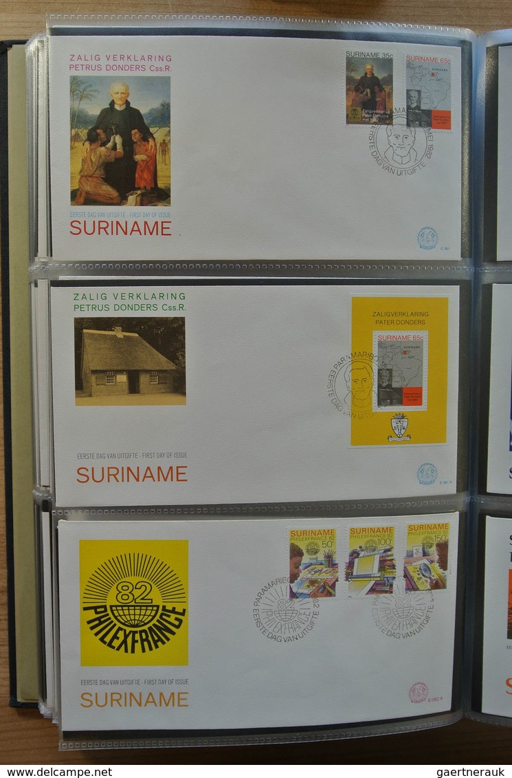 24155 Surinam: 1975-2005. With the exception of only a few FDC's a complete collection unaddressed FDC's o