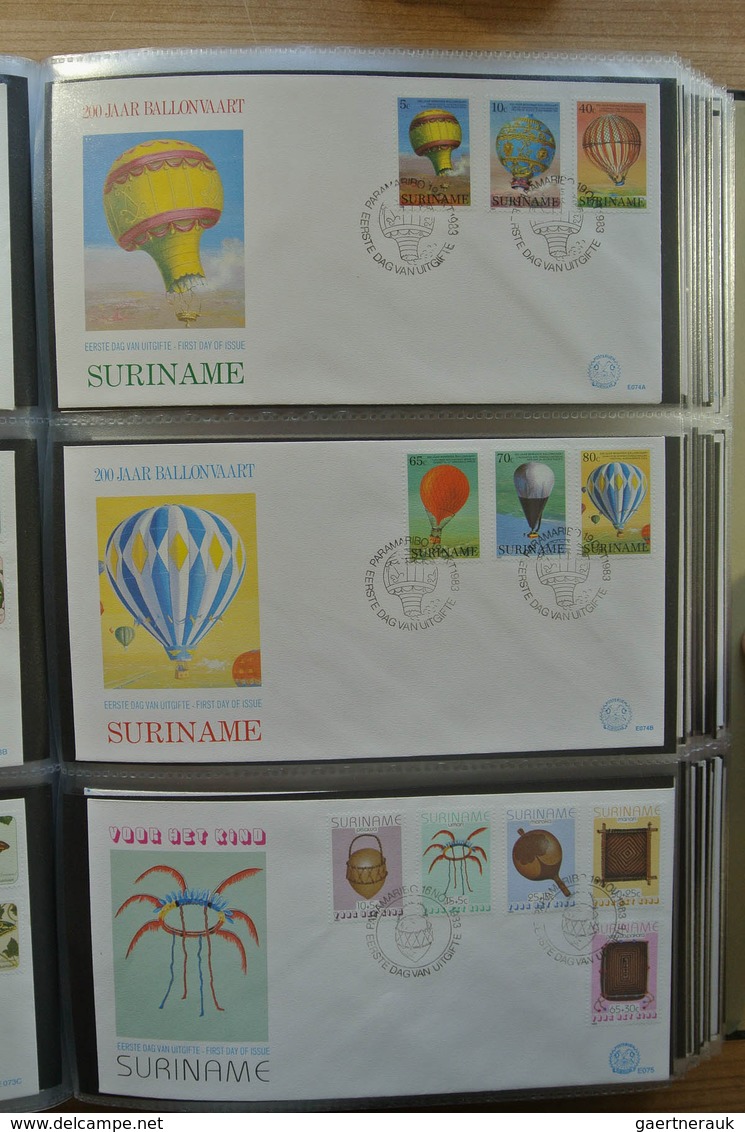 24155 Surinam: 1975-2005. With the exception of only a few FDC's a complete collection unaddressed FDC's o