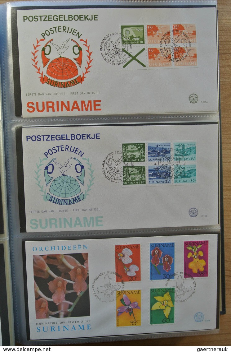 24155 Surinam: 1975-2005. With the exception of only a few FDC's a complete collection unaddressed FDC's o