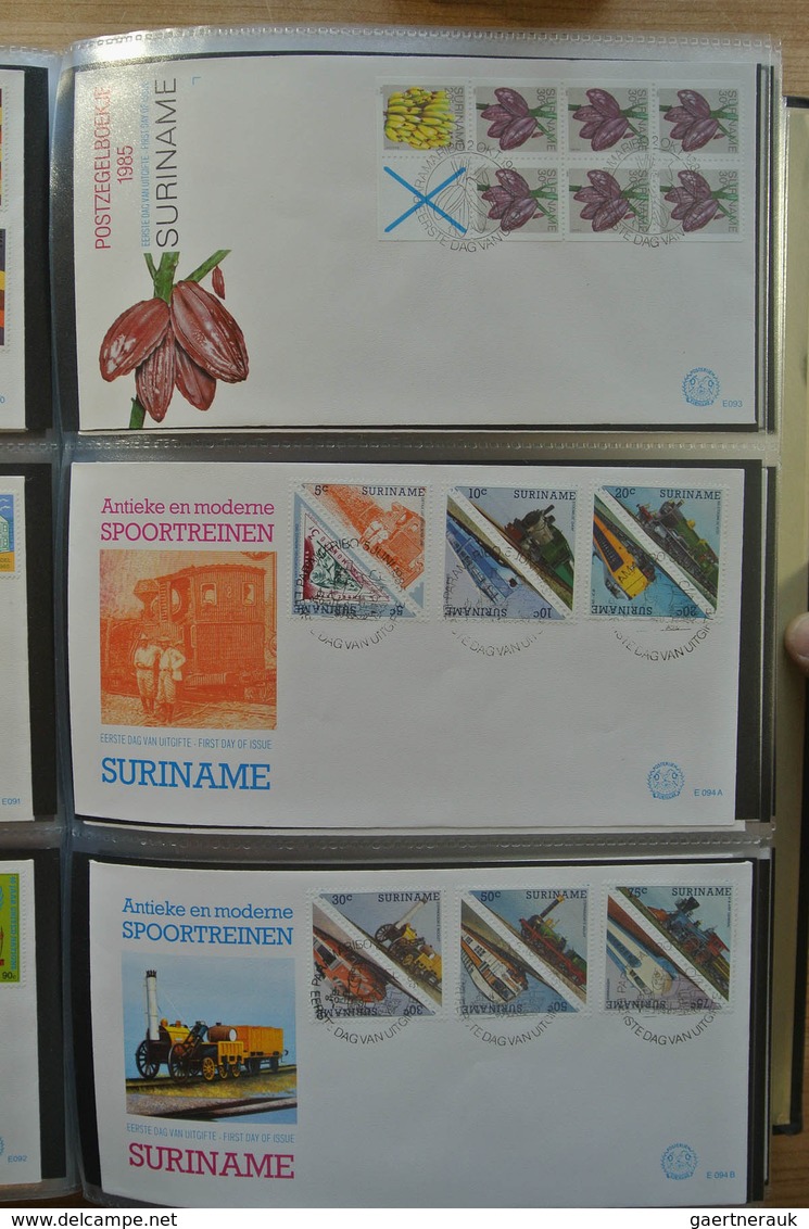 24155 Surinam: 1975-2005. With the exception of only a few FDC's a complete collection unaddressed FDC's o