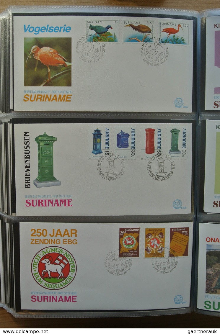 24155 Surinam: 1975-2005. With the exception of only a few FDC's a complete collection unaddressed FDC's o