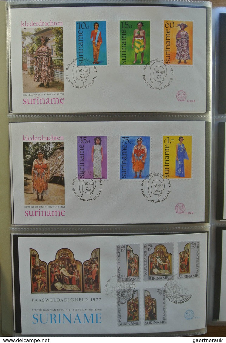 24155 Surinam: 1975-2005. With the exception of only a few FDC's a complete collection unaddressed FDC's o