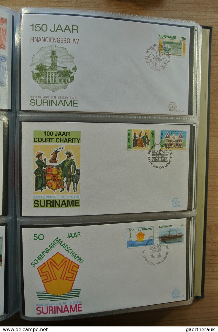 24155 Surinam: 1975-2005. With the exception of only a few FDC's a complete collection unaddressed FDC's o