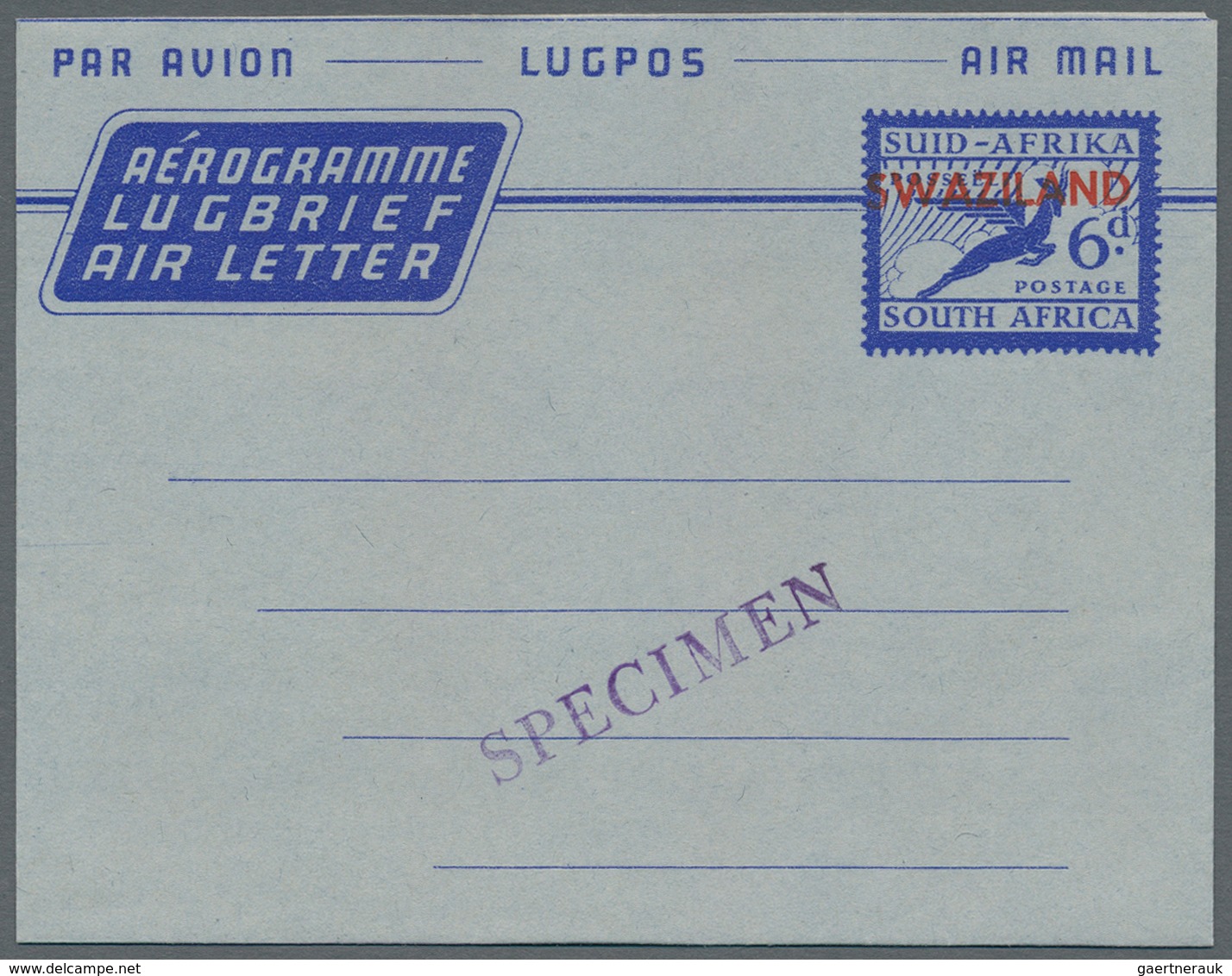 24156 Swaziland: 1945/1961 (ca.), AEROGRAMMES: Accumulation With About 380 Unused And Used/CTO Airletters, - Swaziland (...-1967)