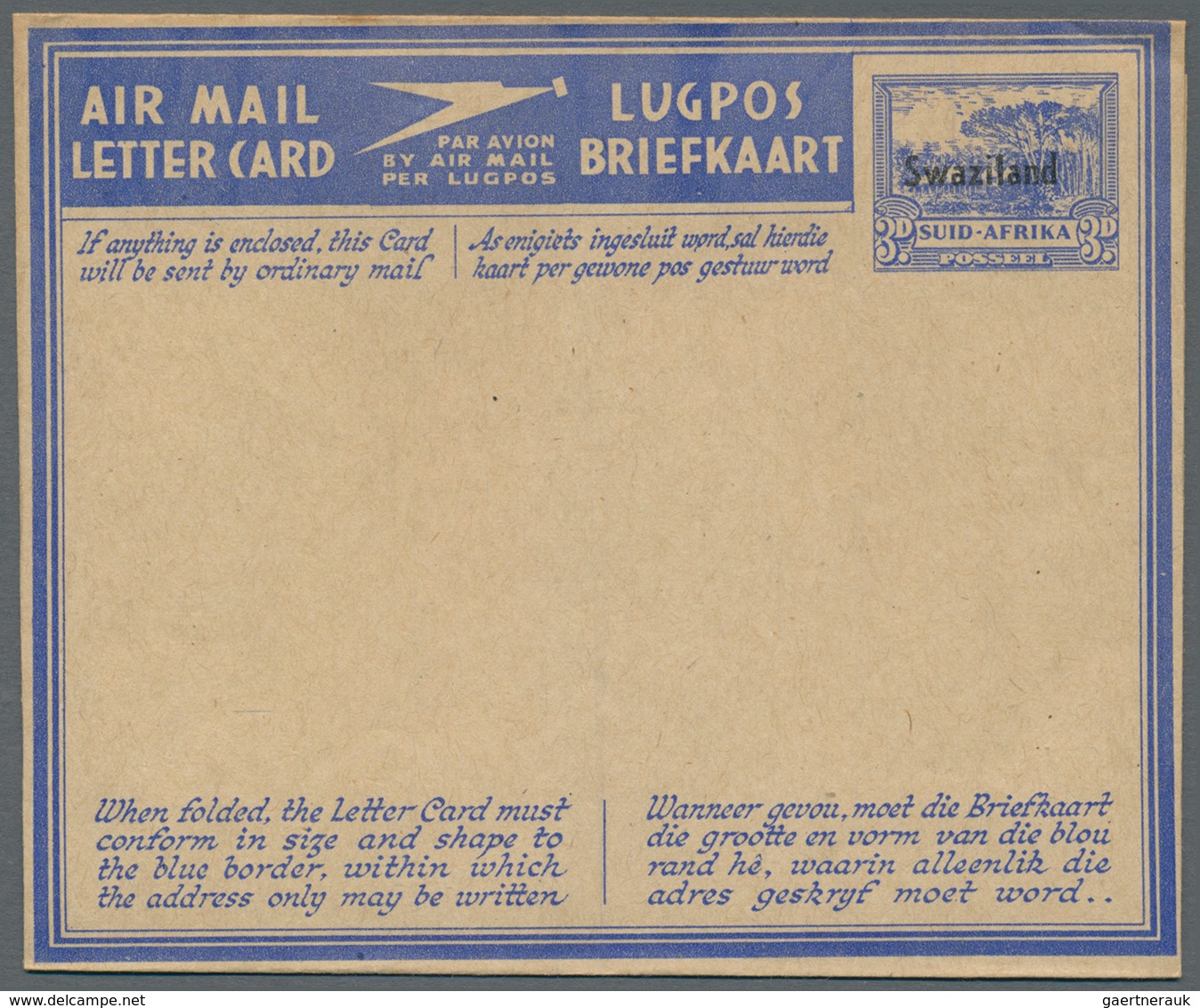 24156 Swaziland: 1945/1961 (ca.), AEROGRAMMES: Accumulation With About 380 Unused And Used/CTO Airletters, - Swaziland (...-1967)