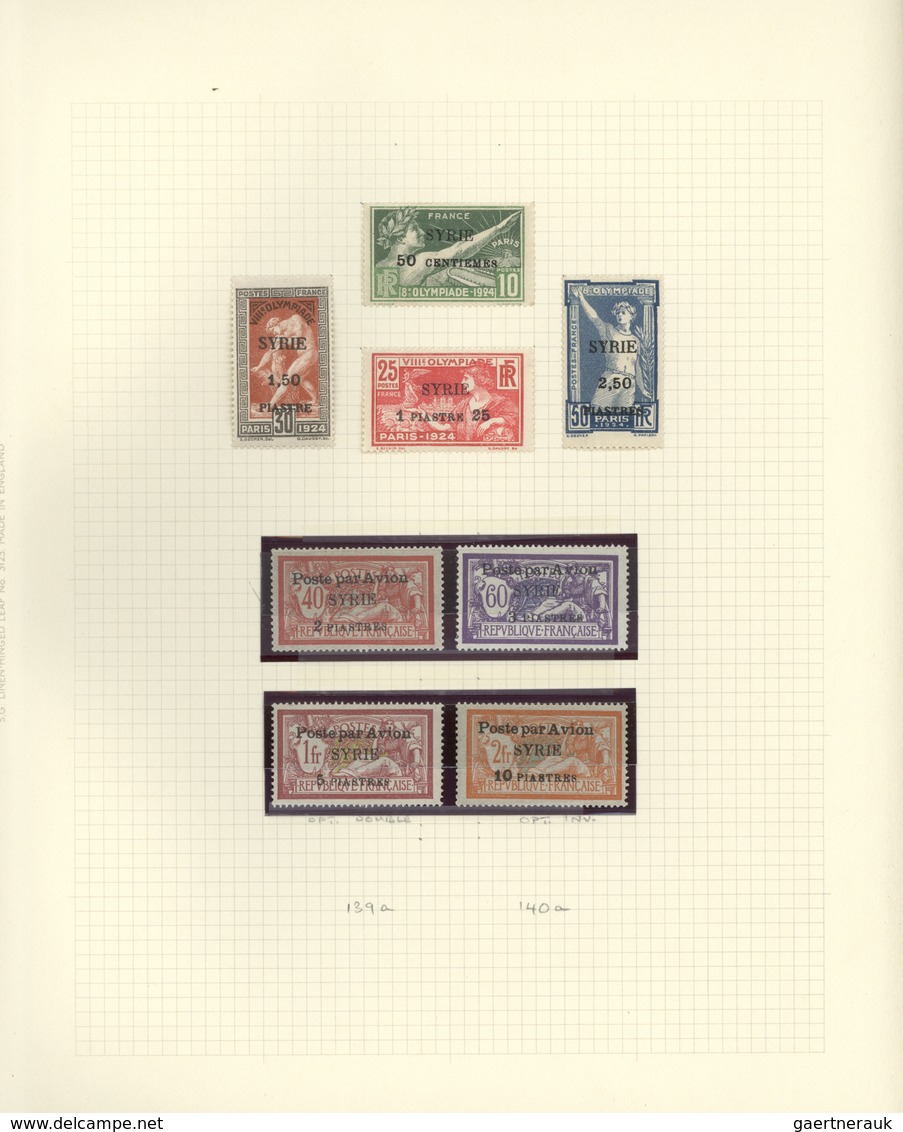 24167 Syrien: 1919/1958, Mainly Mint Collection In A Stanley Gibbons Album, Neatly Arranged On Leaves And - Syrie