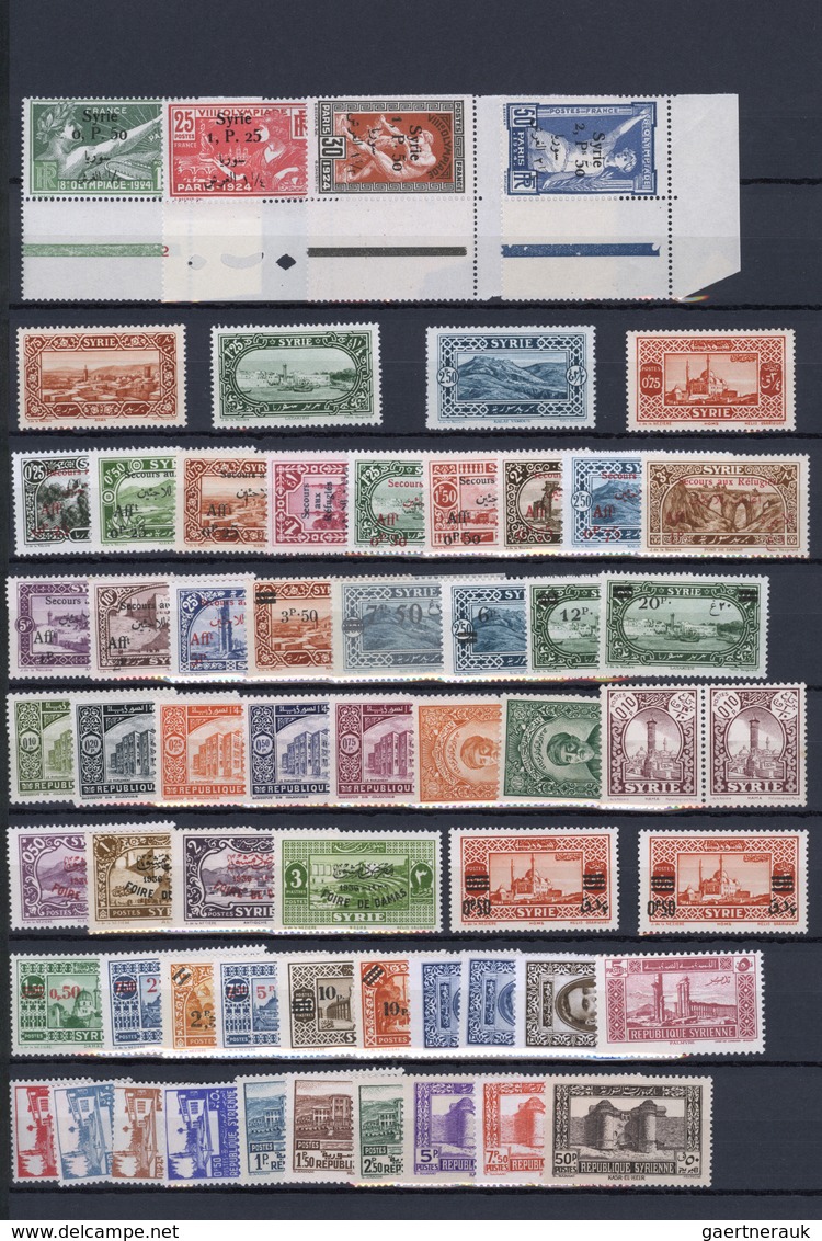24168 Syrien: 1919/1945, UNMOUNTED MINT Collection On Stocksheets Incl. Many Better Items, 2nd Issue Olymp - Syrie