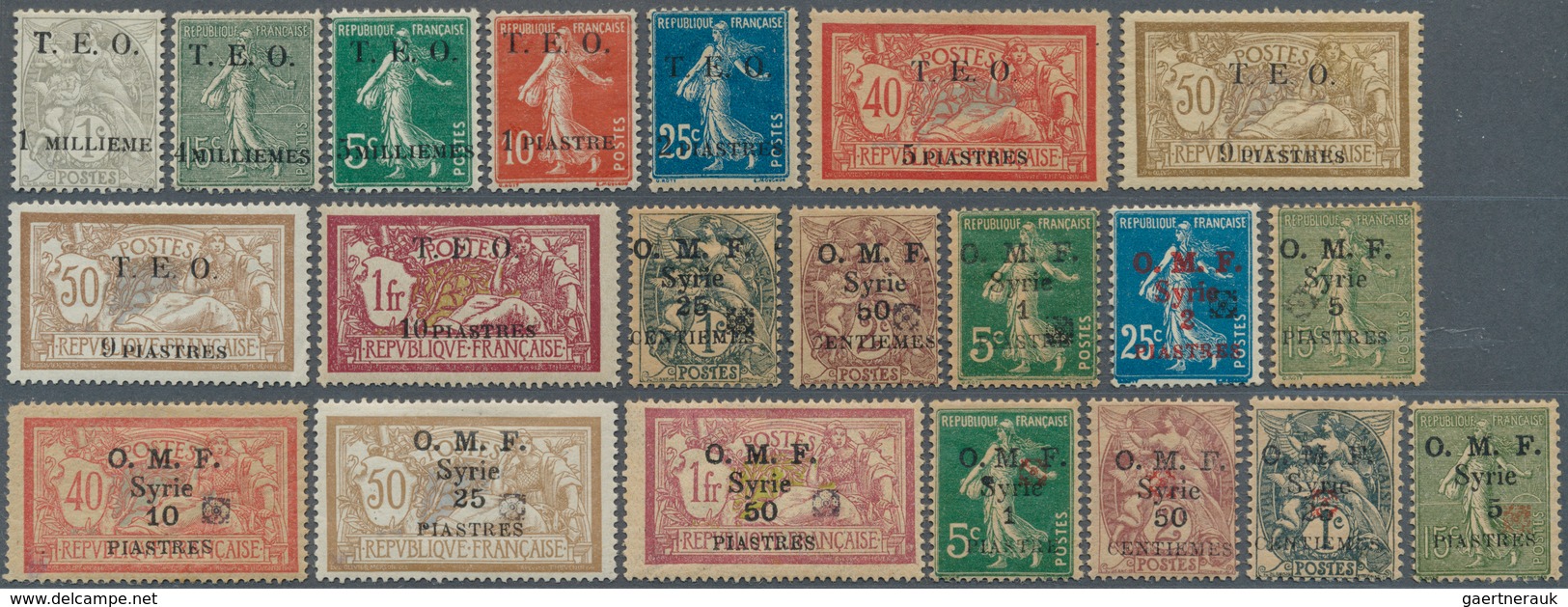 24172 Syrien: 1919/1924, Mint Assortment Of Overprint Issues Incl. Better Items, E.g. Maury Nos 1, 4/8, 9 - Syrie