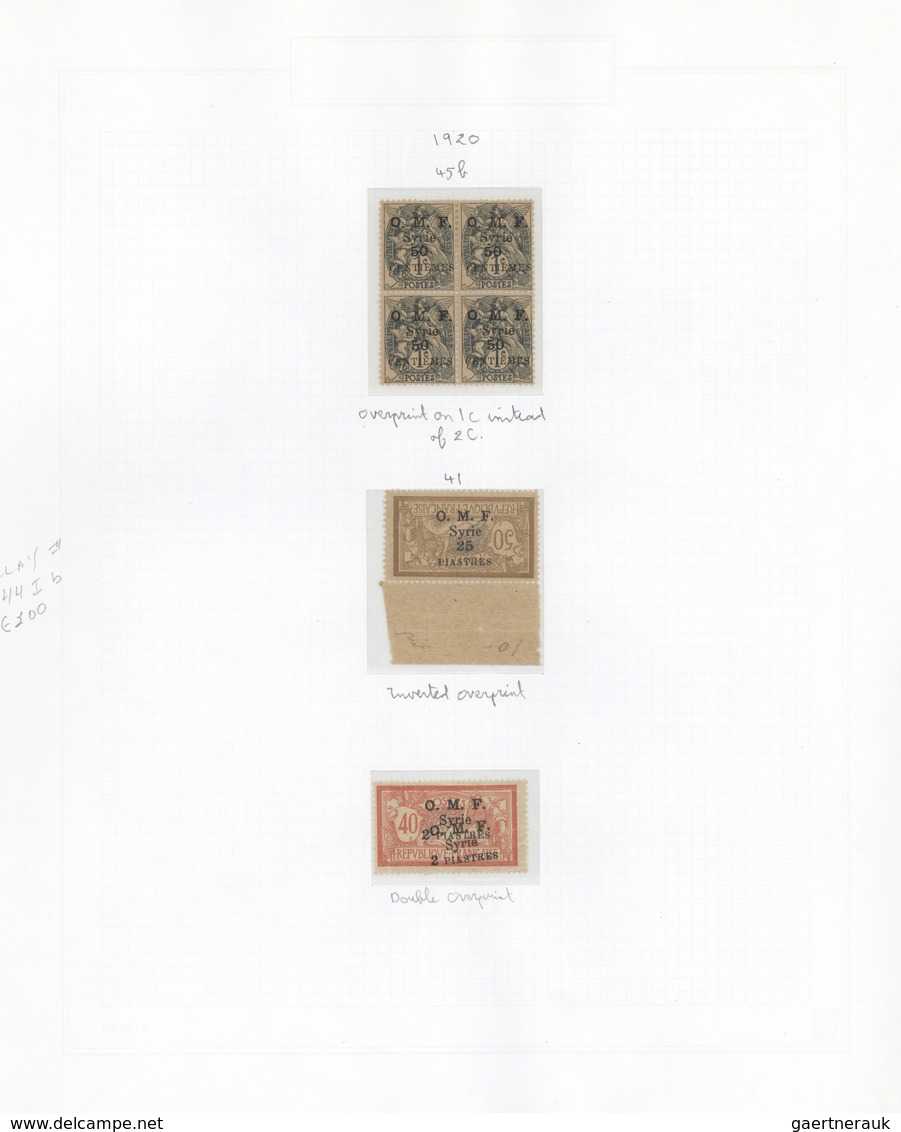 24177 Syrien: 1919/1922, T.E.O. And O.M.F. Overprints, Mint And Used Collection Of Apprx. 280 Stamps On Al - Syrie