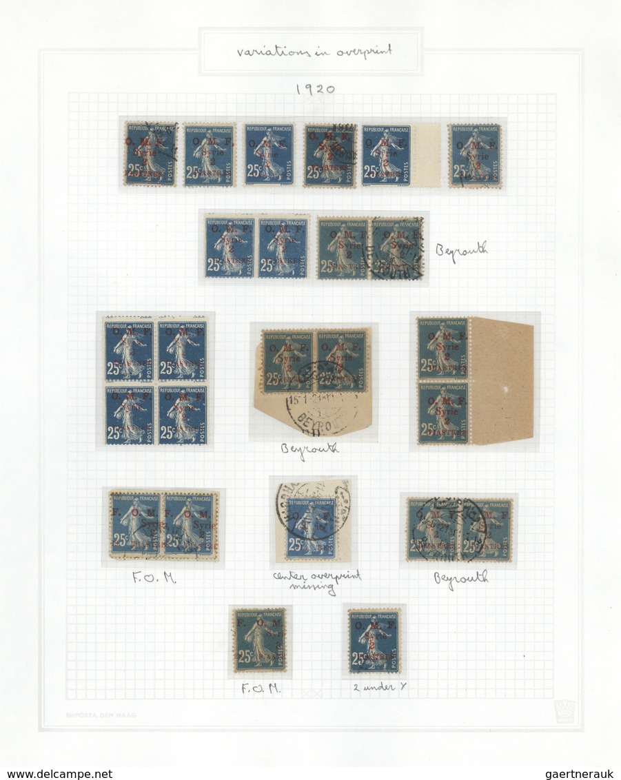 24177 Syrien: 1919/1922, T.E.O. And O.M.F. Overprints, Mint And Used Collection Of Apprx. 280 Stamps On Al - Syrie