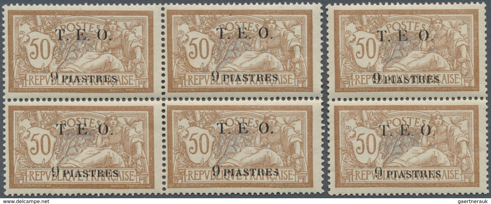 24179 Syrien: 1919, T.E.O. Overprints, 9pi. On 50c. Brown/light Blue, Lot Of Twelve Mint Copies (incl. Two - Siria