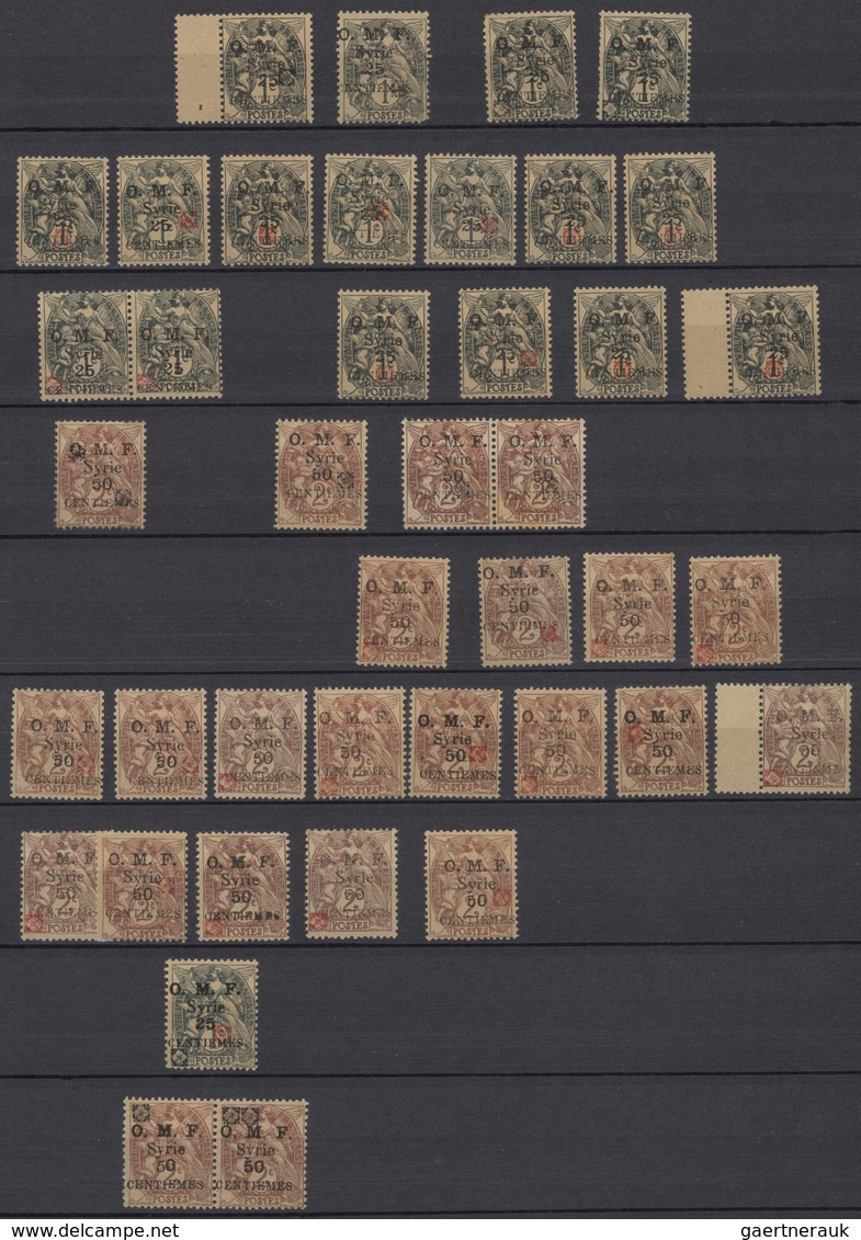 24185 Syrien: 1920/1921, FLEURONS D'ALEP (black And Red), Specialised Accumulation Of Apprx. 140 Stamps In - Syrie