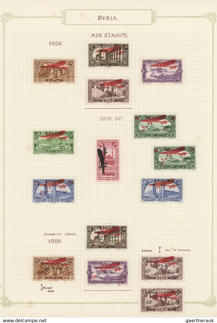24190 Syrien: 1920-50, Collection On Old Album Leaves Starting Early French Overprinted Issues, Few Sheets - Syrie