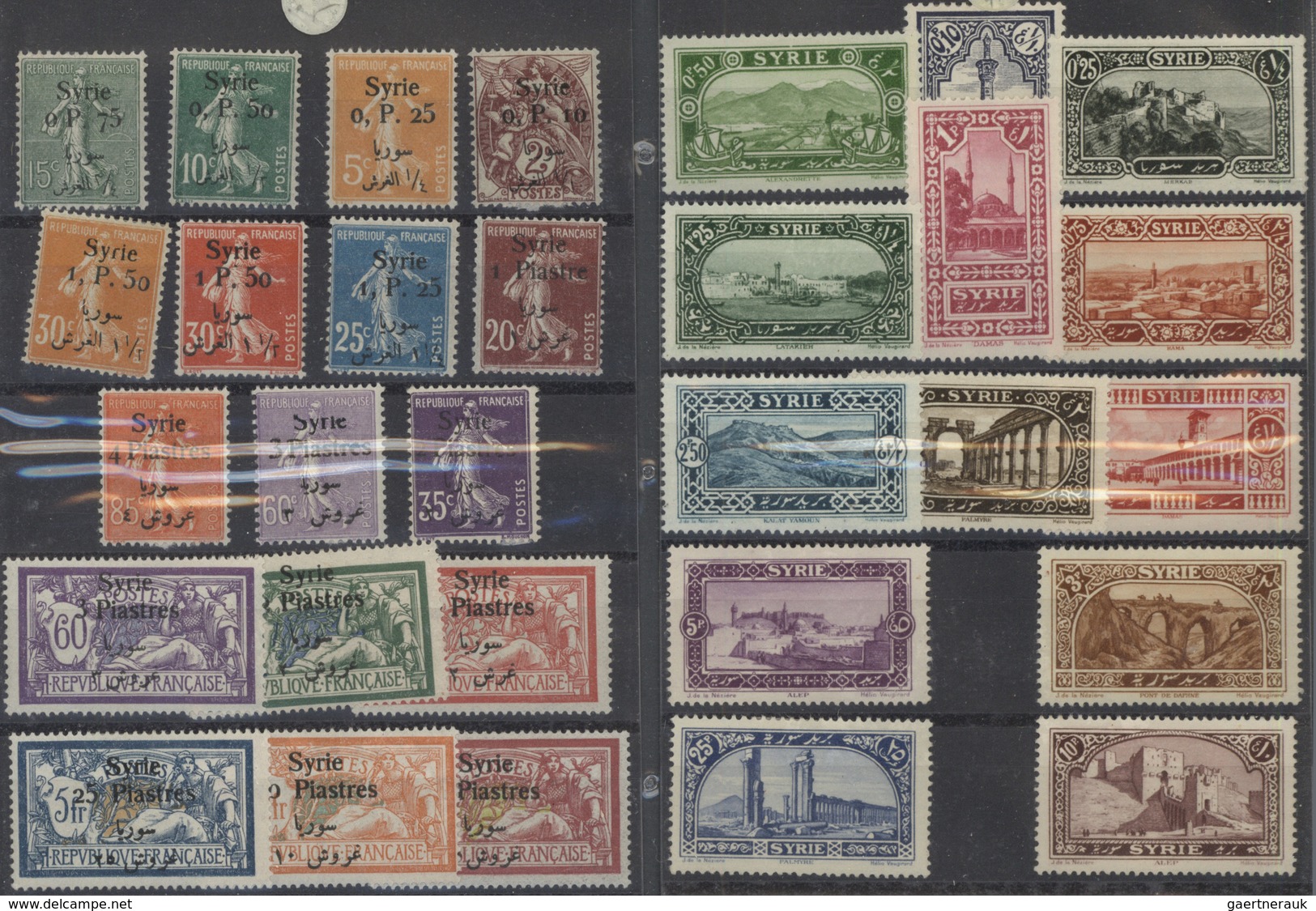 24202 Syrien: 1924/1945 (ca.), predominantly mint accumulation on retail cards incl. many complete sets, a