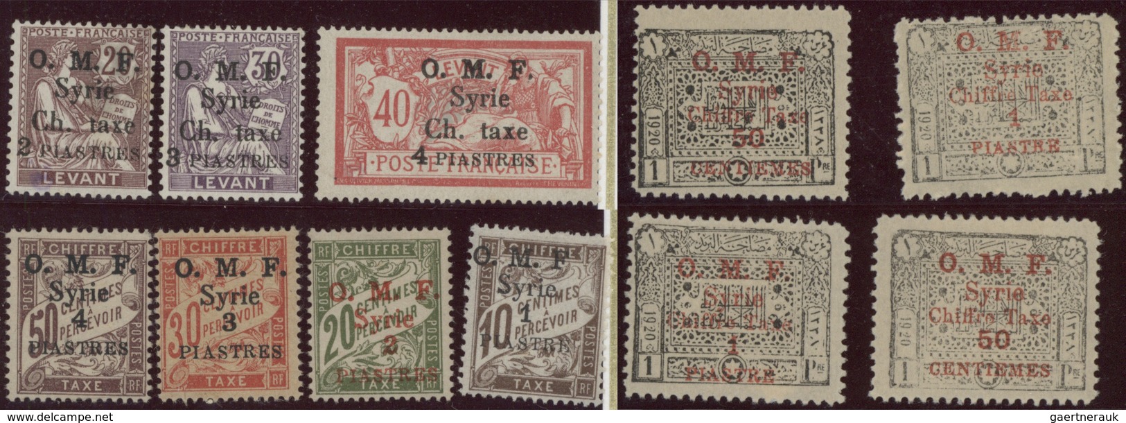 24223 Syrien - Portomarken: 1920/1931, Mint Assortment On Retail Cards Incl. Maury Nos. 2/4 (795,- ?). - Syrie