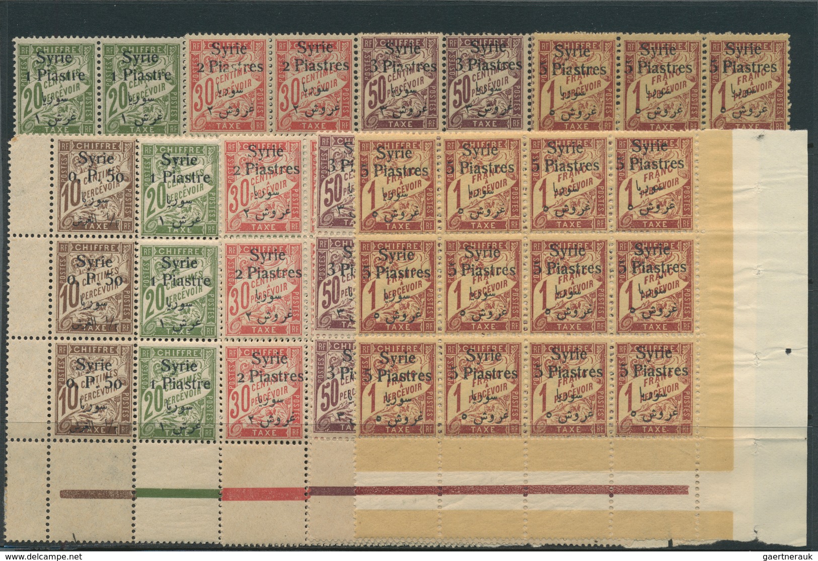 24224 Syrien - Portomarken: 1920/1924, U/m Assortment Of Different Issues, Mainly (larger) Units. Maury 7. - Syrie