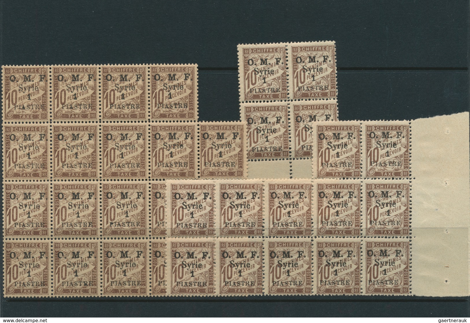 24224 Syrien - Portomarken: 1920/1924, u/m assortment of different issues, mainly (larger) units. Maury 7.