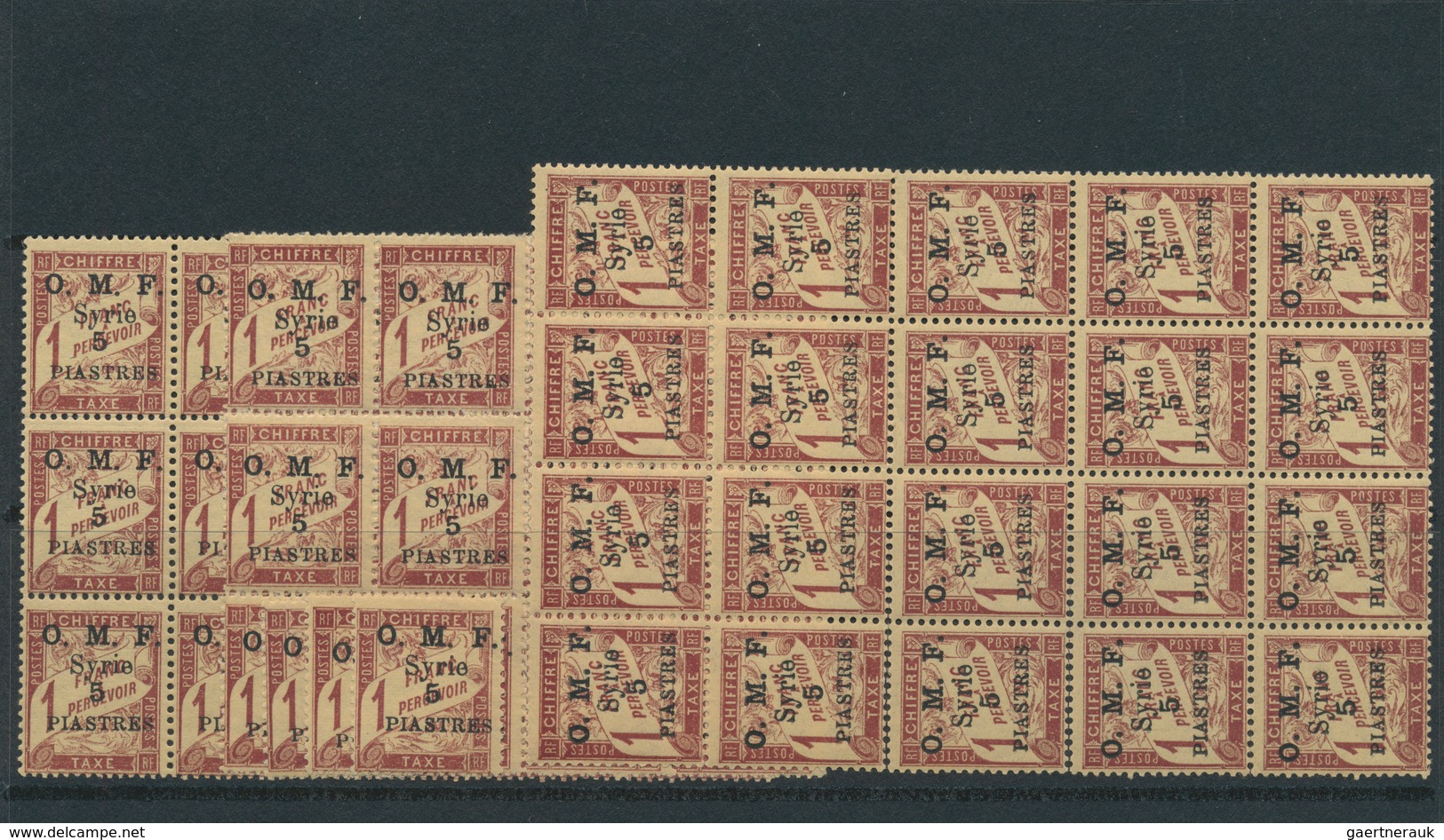 24224 Syrien - Portomarken: 1920/1924, u/m assortment of different issues, mainly (larger) units. Maury 7.