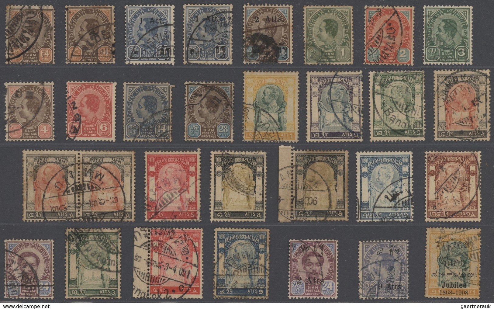 24232A Thailand: 1883/1980, Mostly Used On Large Stockcards (from 1950 In Envelopes), Appr. 550 Copies, Inc - Thaïlande