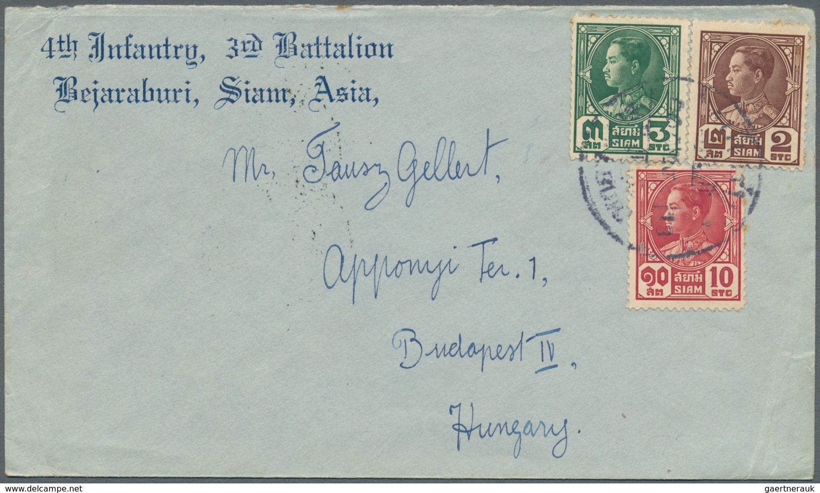 24235 Thailand: 1893/1973: Very fine lot of 61 envelopes, used picture postcards and postal stationeries w