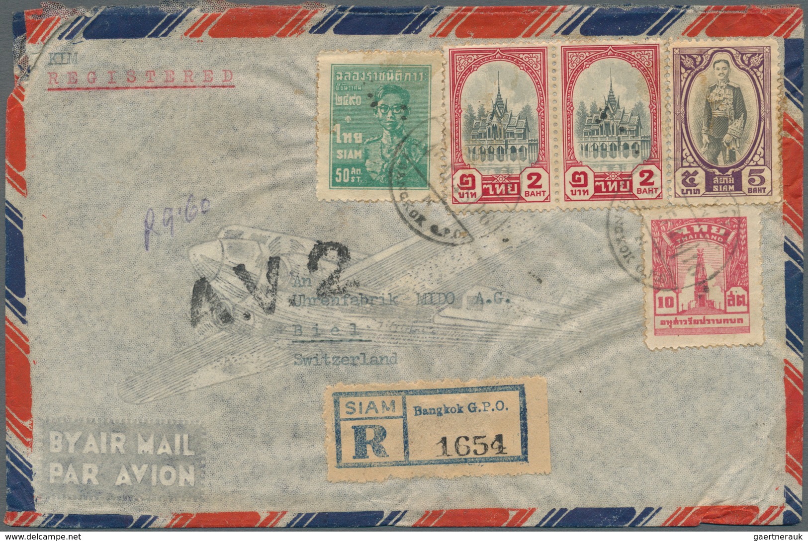 24235 Thailand: 1893/1973: Very fine lot of 61 envelopes, used picture postcards and postal stationeries w