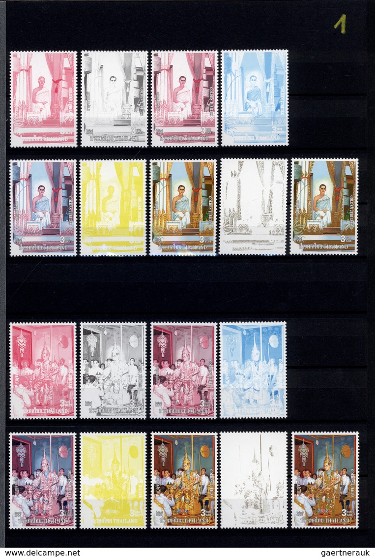 24239 Thailand: 1996/1999: Progressive Proof (up To 11 Phases) For Stamps And Souvenir Sheets Including Gu - Thaïlande