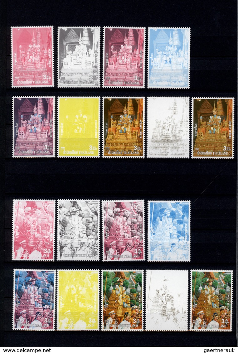 24239 Thailand: 1996/1999: Progressive Proof (up To 11 Phases) For Stamps And Souvenir Sheets Including Gu - Thaïlande