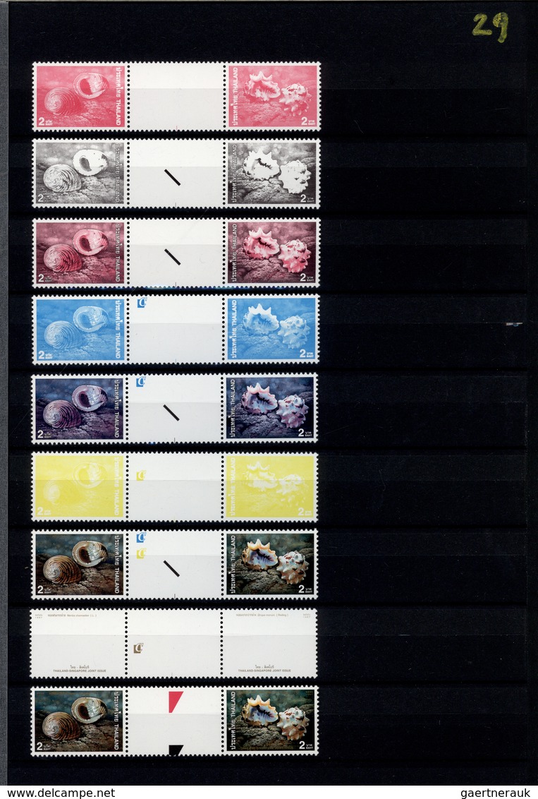 24239 Thailand: 1996/1999: Progressive proof (up to 11 phases) for stamps and souvenir sheets including gu