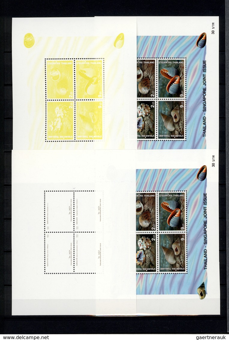 24239 Thailand: 1996/1999: Progressive proof (up to 11 phases) for stamps and souvenir sheets including gu