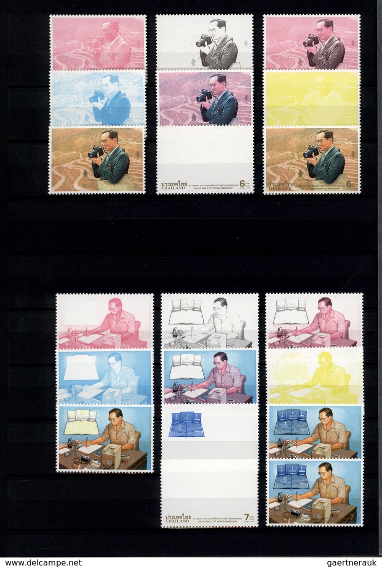 24239 Thailand: 1996/1999: Progressive proof (up to 11 phases) for stamps and souvenir sheets including gu