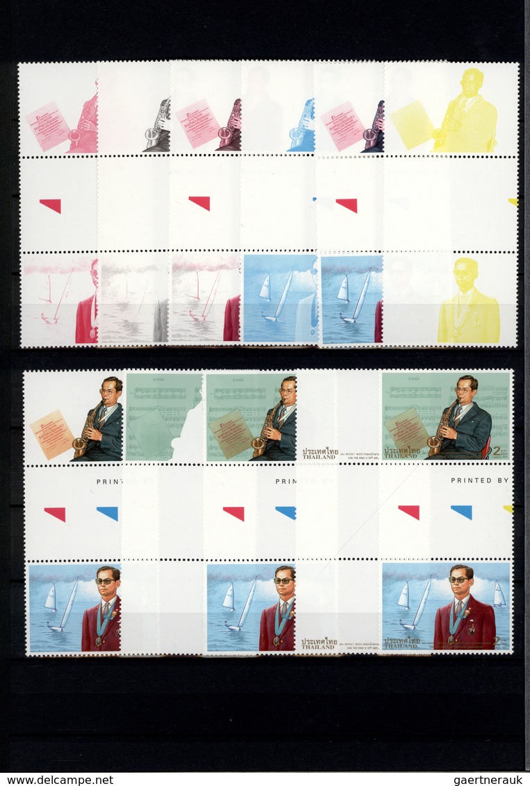 24239 Thailand: 1996/1999: Progressive proof (up to 11 phases) for stamps and souvenir sheets including gu