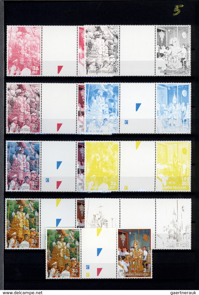 24239 Thailand: 1996/1999: Progressive proof (up to 11 phases) for stamps and souvenir sheets including gu