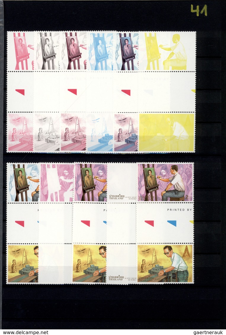 24239 Thailand: 1996/1999: Progressive proof (up to 11 phases) for stamps and souvenir sheets including gu