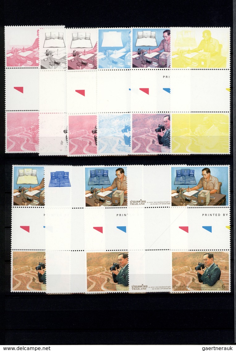 24239 Thailand: 1996/1999: Progressive proof (up to 11 phases) for stamps and souvenir sheets including gu