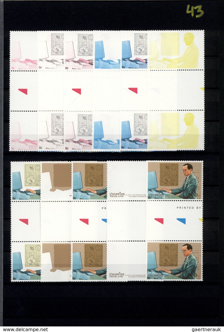 24239 Thailand: 1996/1999: Progressive proof (up to 11 phases) for stamps and souvenir sheets including gu