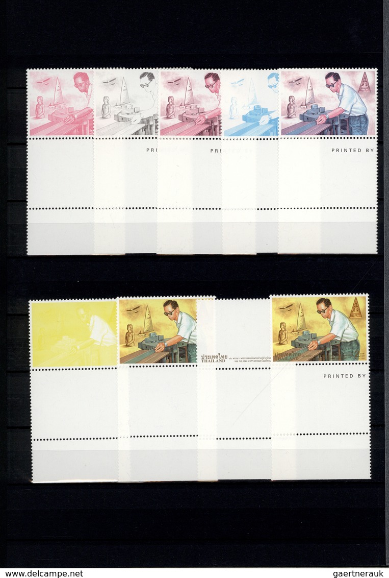 24239 Thailand: 1996/1999: Progressive proof (up to 11 phases) for stamps and souvenir sheets including gu